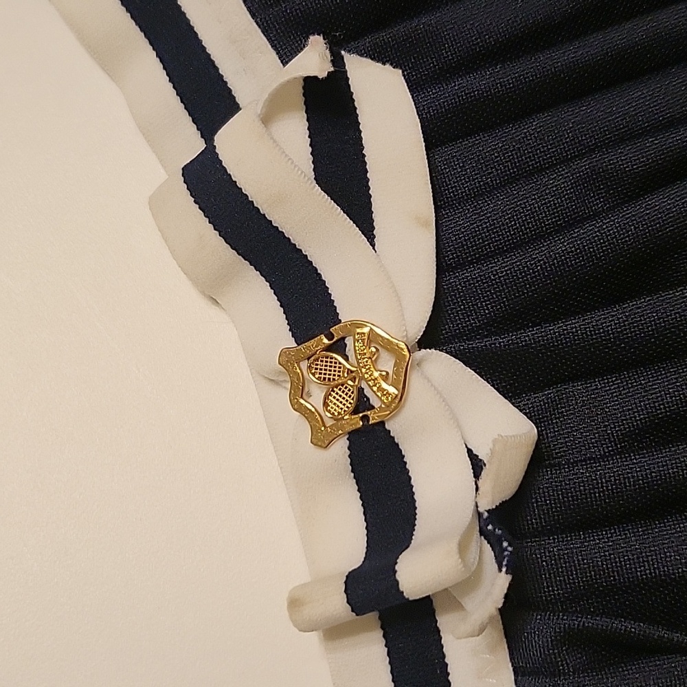 Juicy Couture Surf Royalty mini short pleated beach tennis skirt navy blue - Picture 2 of 7